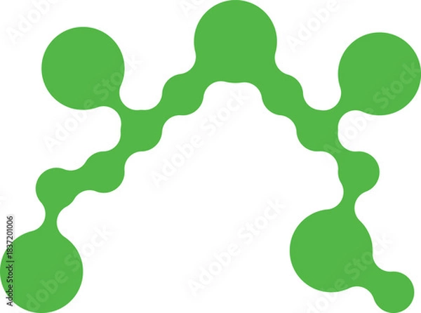 Obraz Green Abstract Organic Shape With Connected Circles Keywords: abstract, organic shape, green