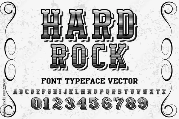 Obraz Font.Alphabet.Script.Typeface.Label. handcrafted vector