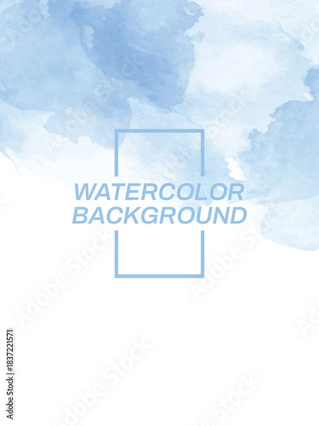 Obraz Abstract light blue watercolor background with smooth transitions and subtle brushstrokes