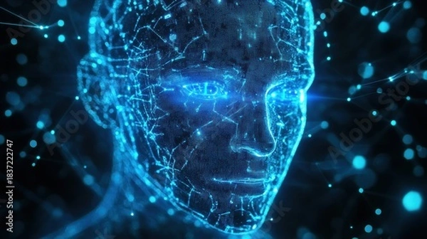 Obraz AI-powered Robotic Mind Processing Real-time Cyber Interaction