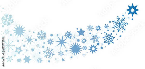 Fototapeta Banner Weihnachtsdeko blaue Sterne