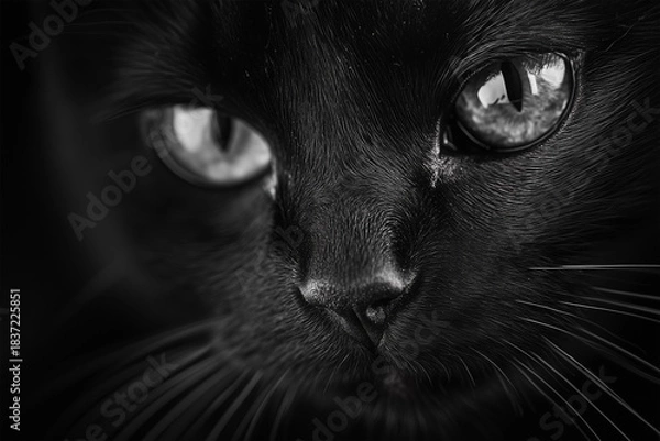 Obraz black cat portrait
