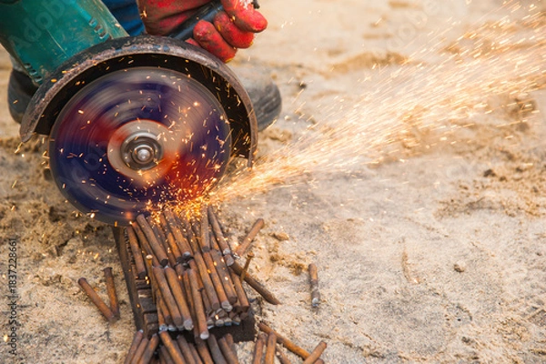 Obraz Cutting of metal rods