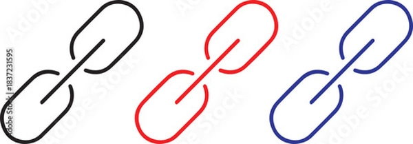 Fototapeta chain, paper clip, office supplies, simple shapes, minimalist, vector graphics, geometric shapes, primary colors chain vector icon