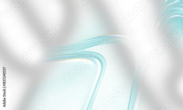 Obraz Flowing teal lines create dynamic abstract light effect transparent background