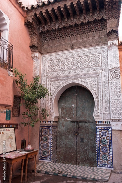 Obraz Architecture, porte dans la Médina, Marrakech, Maroc