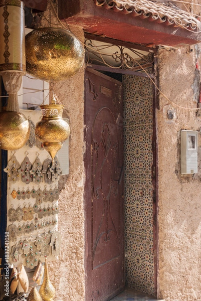 Obraz Architecture, porte dans la Médina, Marrakech, Maroc