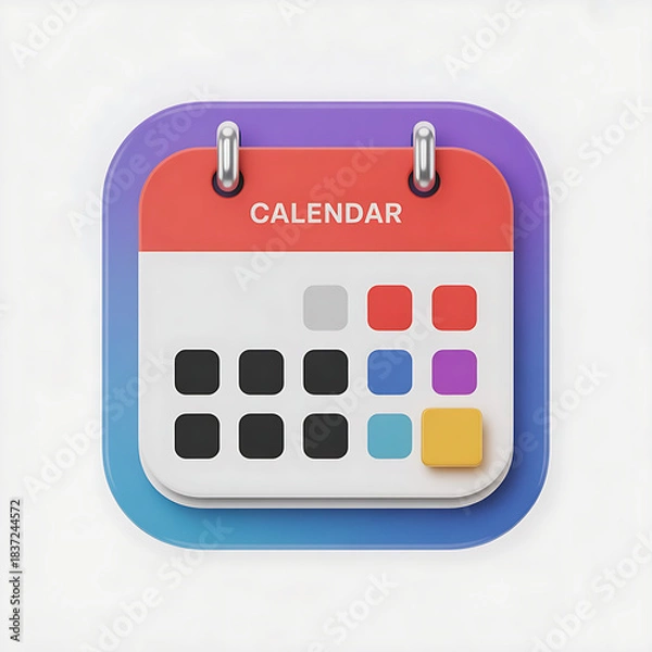Obraz Desktop calendar icon vector illustration for day date month number and event reminder