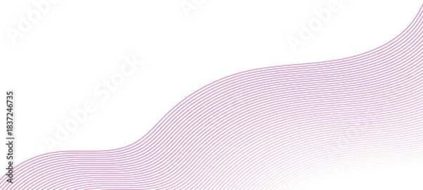 Fototapeta Smooth Transparent Flow Lines for Minimal Vector Layout