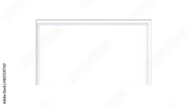 Fototapeta White rectangle frame; clean, simple design with a black background creating a minimalist aesthetic