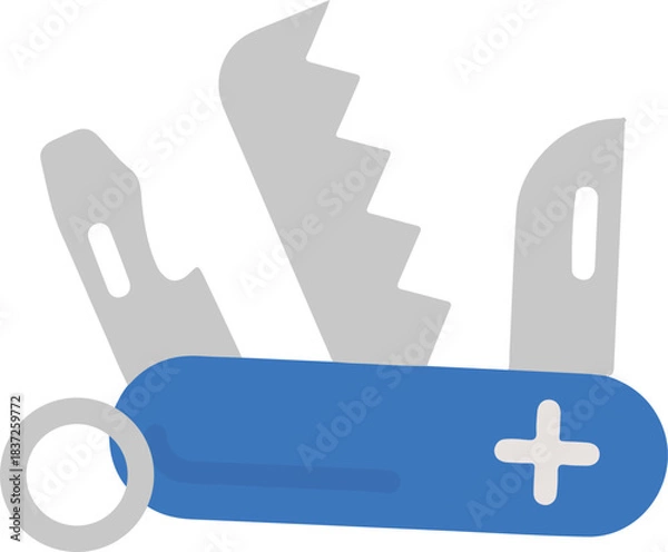 Fototapeta Multipurpose Knife: A versatile multipurpose knife, boasting a range of tools designed for a myriad of tasks, showcasing its functional design and utility.