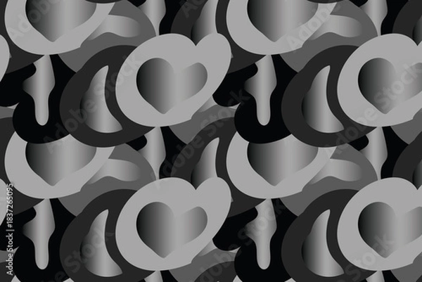 Fototapeta Heartwave Monochrome Gradient Pattern – Premium Multi-Use Abstract Vector Artwork