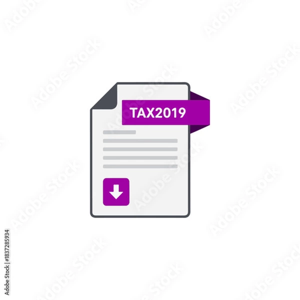 Obraz Tax 2019 Document with Download Icon and Label.