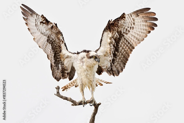 Obraz After taking a bath, Osprey is drying out its feathers.
