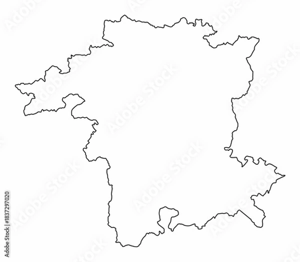 Obraz Worcestershire county outline map