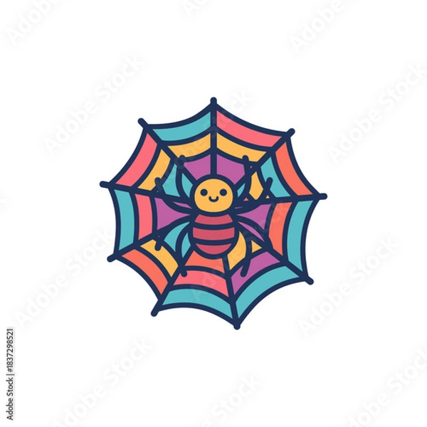 Fototapeta Spider web icon logo flat vector design