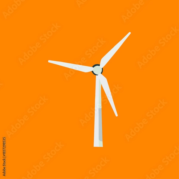 Fototapeta Windmill icon logo flat vector design
