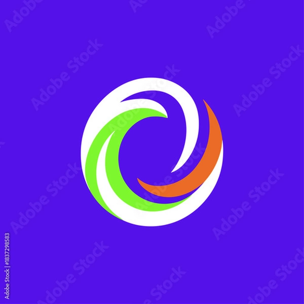 Fototapeta Turbo Swirl icon logo flat vector design