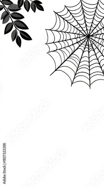 Obraz Elegant decorative spiderweb design with leaf border for halloween themes