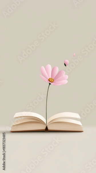 Obraz Things we never said goodbye to: floral minimal design for print or poster