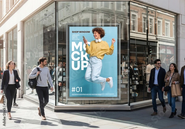 Obraz Shop window poster box mockup