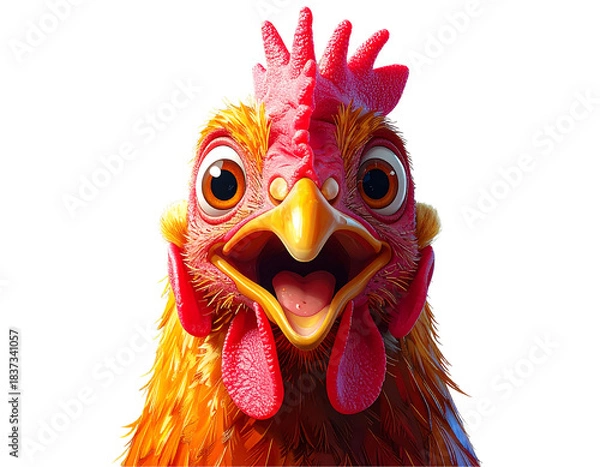 Obraz Silly Chicken Making Crazy Face