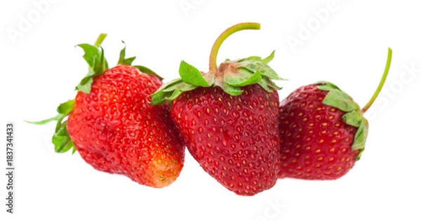 Fototapeta Strawberries isolated on white background.