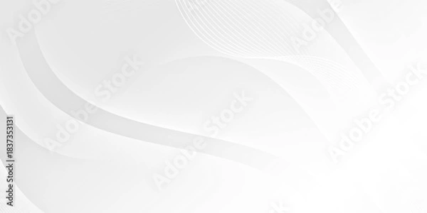 Obraz Abstract white wave vector background. Elegant dynamic waves design. Smooth and clean graphic pattern. Modern soft gradient texture. Vector Illustration