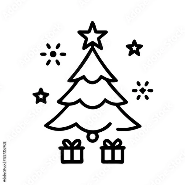 Obraz  Christmas Poster Template Vector Design with Holiday Elements