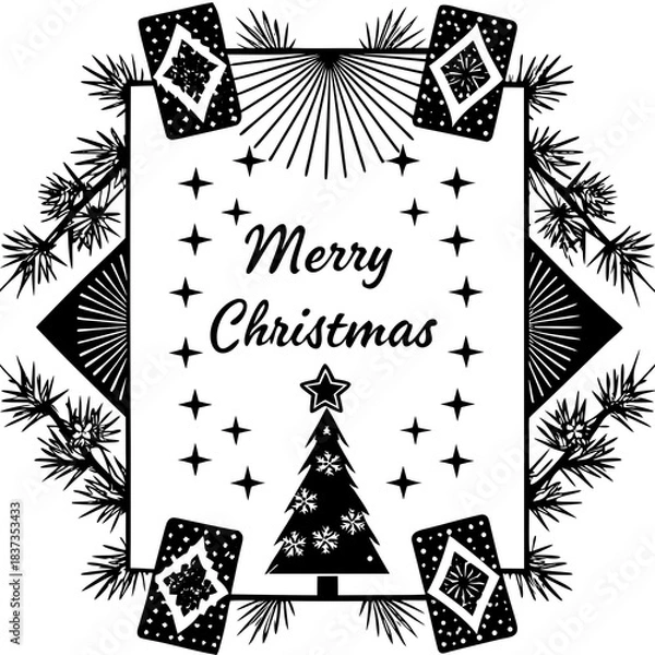 Obraz  Christmas Poster Template Vector Design with Holiday Elements