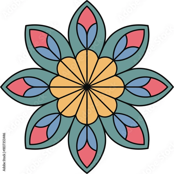Fototapeta Stylized floral mandala pattern art vector graphic illustration