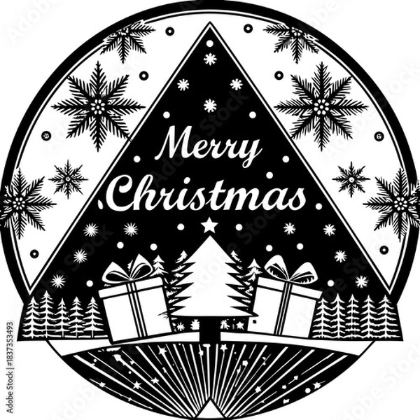 Obraz  Christmas Poster Template Vector Design with Holiday Elements