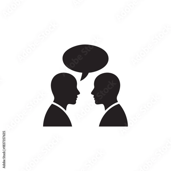 Fototapeta Conversation Icon of Two People Talking with Speech Bubble
