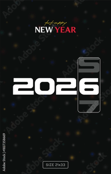 Obraz abstract new year typography on black background