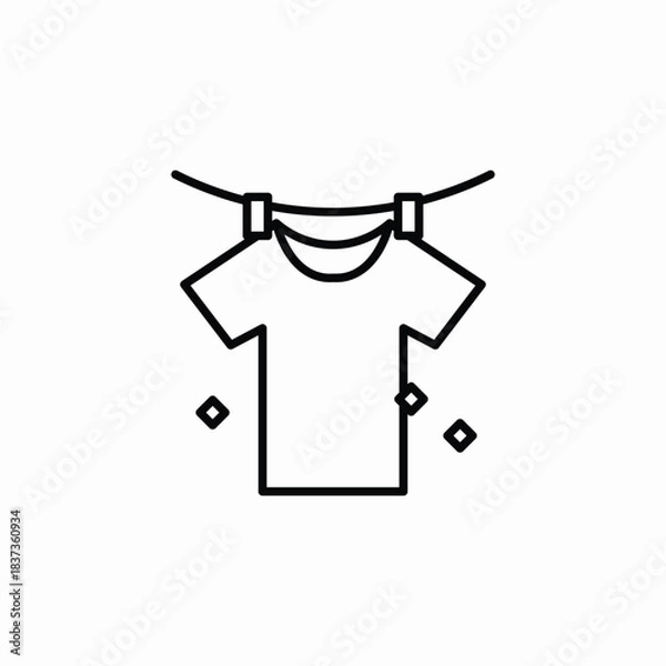 Fototapeta laundry drying rope icon sign vector
