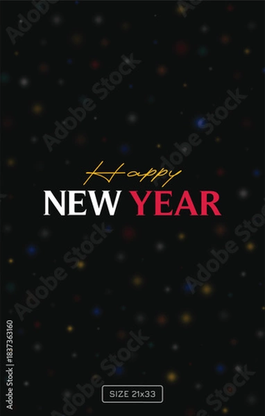 Obraz abstract fireworks illustration on black background