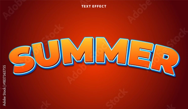 Fototapeta SUMMER editable text effect 