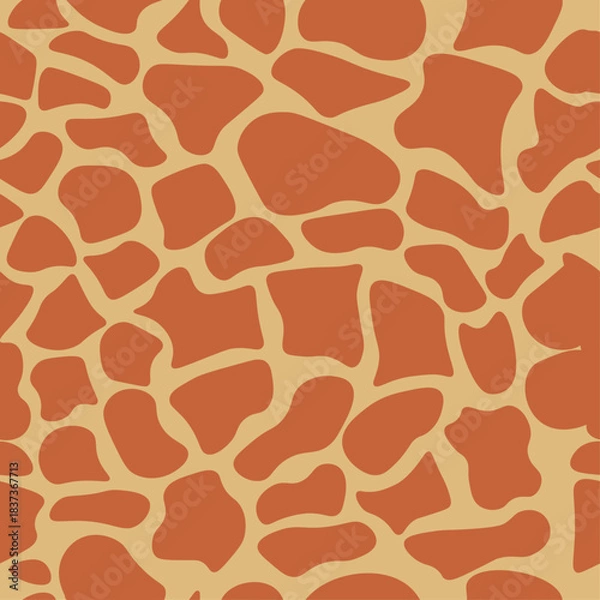 Obraz Giraf Skin Texture – Seamless Animal Pattern. Seamless giraffe pattern in animal print style. Ideal for fabric design, textile, fashion backgrounds, wallpapers, packaging, and digital design projects.