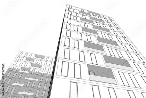 Obraz Building 3d structure. Architectural background. 