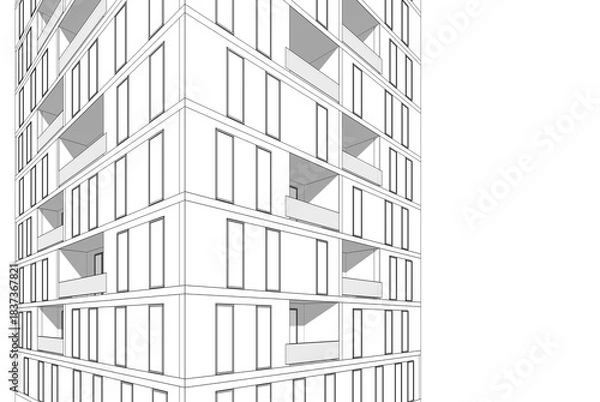 Obraz Building 3d structure. Architectural background. 