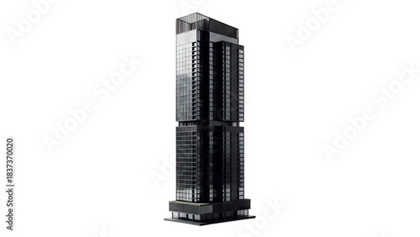 Obraz Modern Skyscraper Model Isolated on White Background