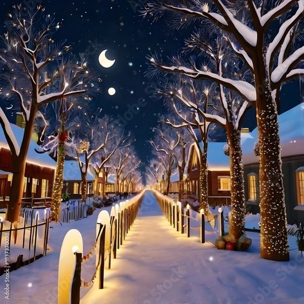 Fototapeta christmas tree in the city