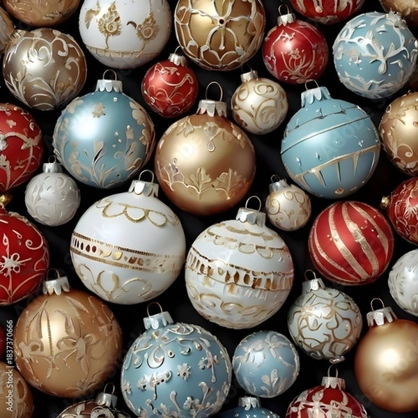 Obraz christmas balls on white background