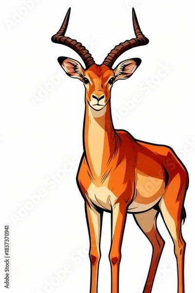 Fototapeta view deer field