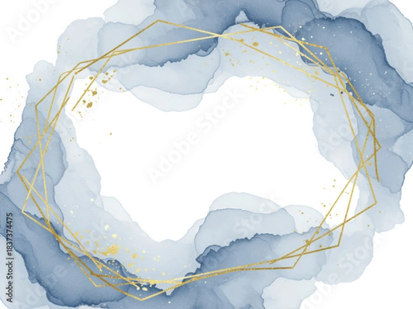 Fototapeta Winter mountain landscape with snow and mountains in a European map illustration