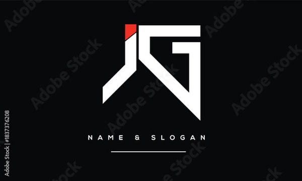 Obraz JG, GJ Abstract Letters Logo Monogram