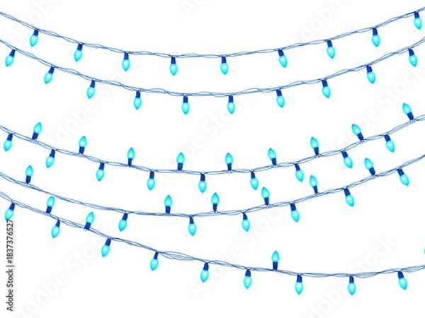 Fototapeta Abstract blue background with lines and decorative vector elements