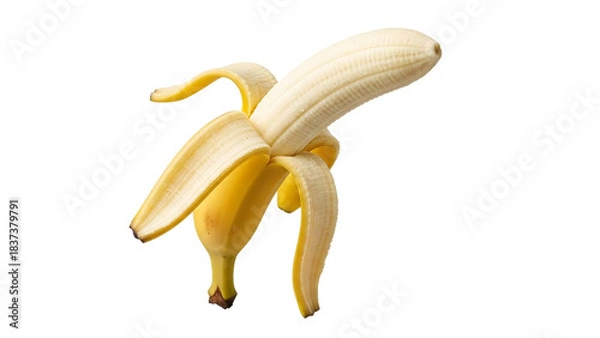 Obraz Partially Peeled Banana Revealing Fresh Inner Fruit

