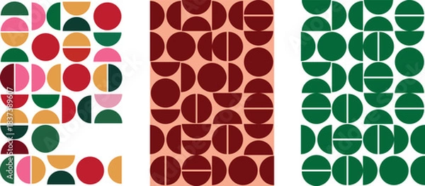 Fototapeta modern abstract holiday vector card design set. simple shapes for card illustration.