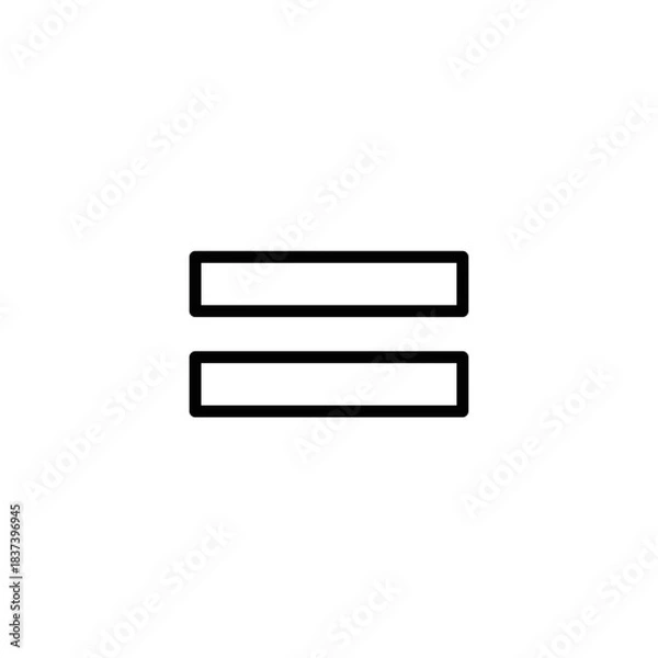 Fototapeta Equal sign symbol in minimalistic black design  